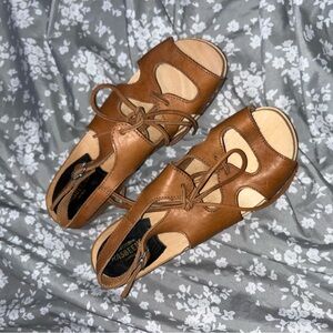 Swedish Hasbeens Tan Leather Sandals